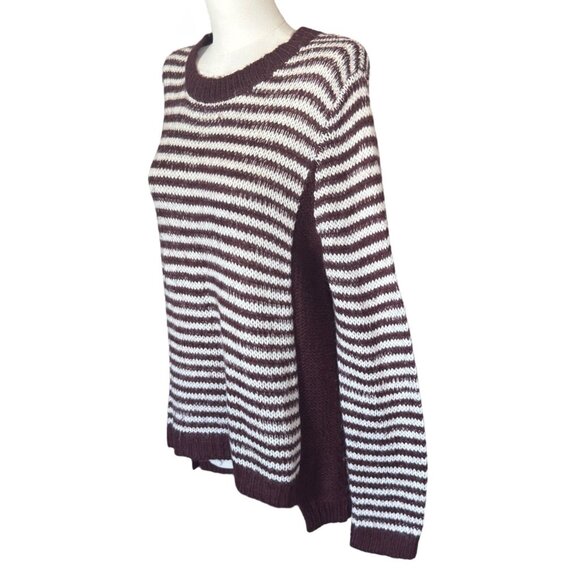 Another Story Striped Round Neck Long Sleeve Pullover Sweater Women's Sz M - Picture 2 of 8